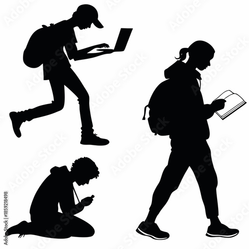 Students engaged in various activities