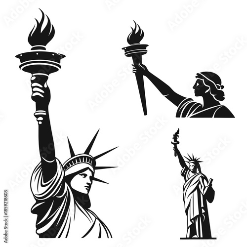 Statue of liberty silhouettes
