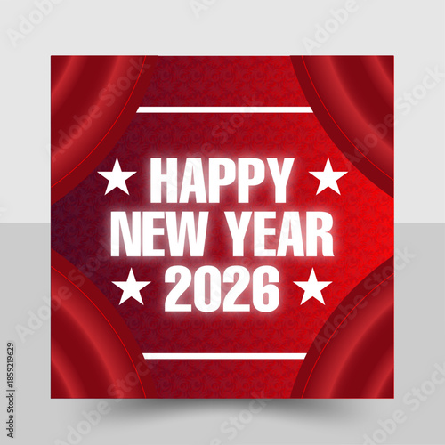 Adobe Stock uploaded the New Year  2026 wishing social media banner design