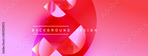 Abstract vibrant design. Overlapping circles create dynamic visual effect. Pink, red hues dominate composition. Text reads background design.