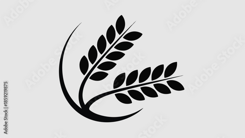 A minimalist 3D render of an interconnected branch with leaves in a simple environment from a straightforward viewpoint