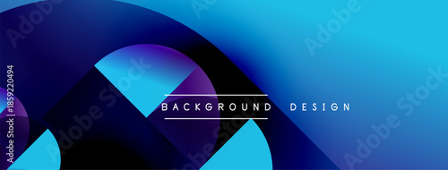Abstract fluid shapes, vibrant blue purple gradients. Text reads background design. Modern aesthetic, clean composition.