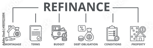 Refinance banner web icon vector illustration concept
