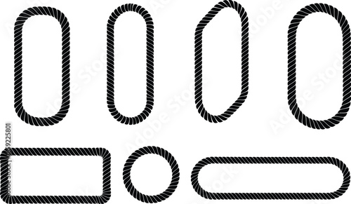 Collection of rope frames in various shapes and sizes