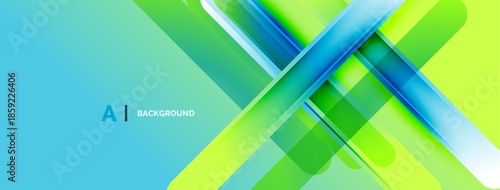 Abstract vibrant design. Overlapping shapes create dynamic visual effect. Gradient colors blend smoothly, offering modern aesthetic.