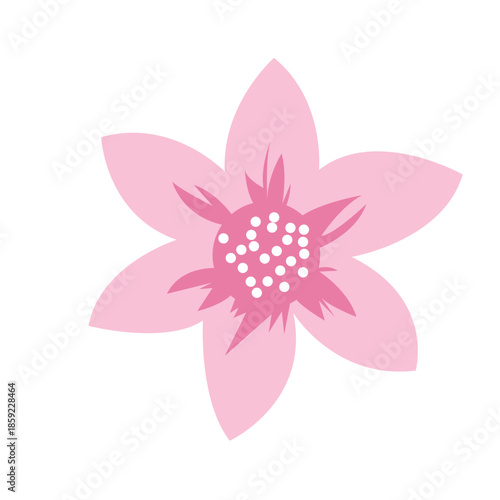 Stylized pink flower with layered petals and center detail, ideal for packaging, beauty ads, or luxury branding.