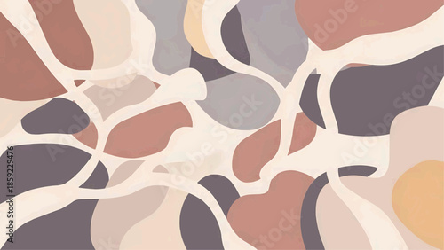 A vibrant and modern abstract illustration featuring a network of interconnected lines and shapes in various colors