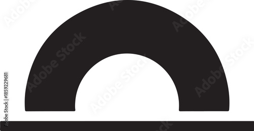 Abstract minimalist arch bridge logo