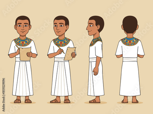 Ancient Egyptian Scribe Character Design.