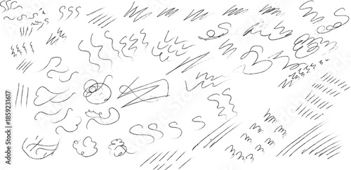 Abstract sketch of various shapes and lines