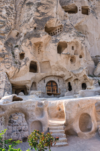 Uchisar Castle in Cappadocia, Turkey showcases stunning rock formations and ancient cave dwellings carved into the mountainside. An architectural marvels and breathtaking views