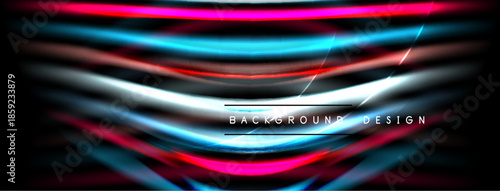 Abstract flowing lines, vibrant colors, dark background. Modern design element, dynamic composition, sleek presentation.