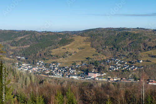 Probstzella in Thüringen Panoramablick vom Wanderweg zur Thringer Warte