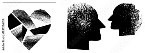 Heart shape and two facing profiles
