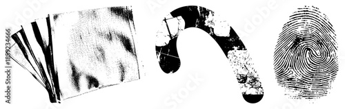 fingerprint document curved arrow vector set