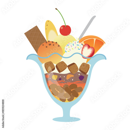 オレンジとチョコのパフェ