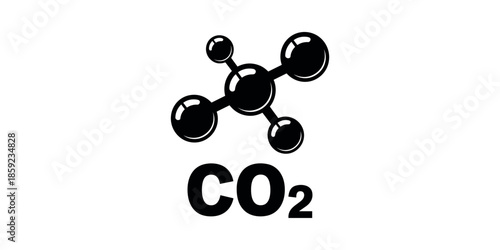 Carbon dioxide molecule structure with chemical formula chemical structure chemistry
