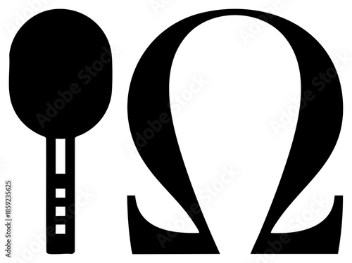 omega symbol and microphone