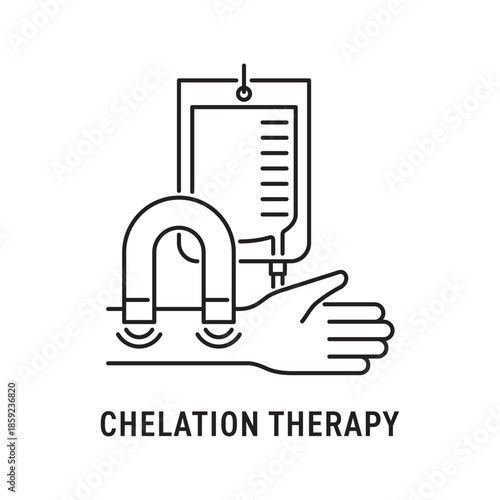 Chelation Therapy Infusion Detox Line Icon