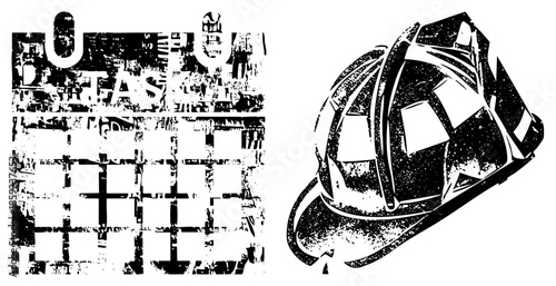construction helmet and calendar graphic