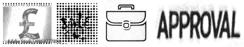 Pound Sterling Symbol Sale Briefcase Approval Halftone