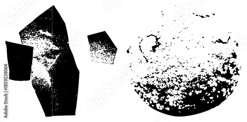 abstract geometric and splatter