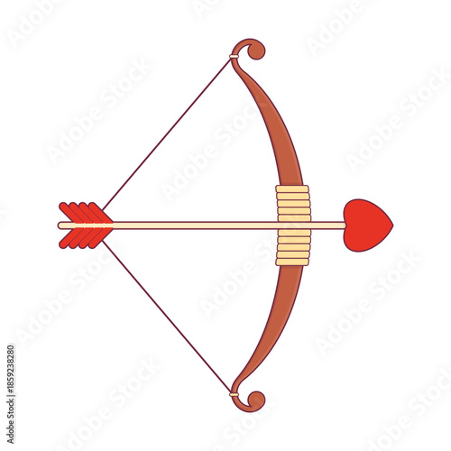 Heart bow and wood arrow valentine cartoon cute