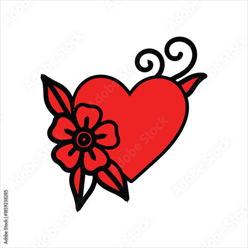 Floral Heart Valentine Coloring Page