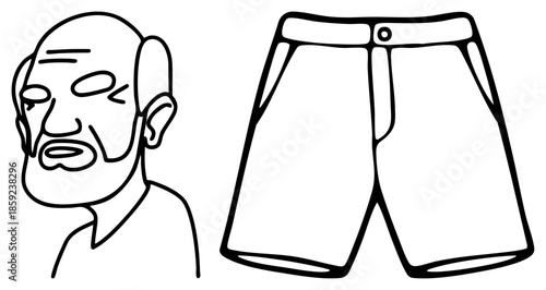 bald man with beard beside shorts