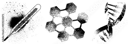 Medical thermometer graphene dna molecule vector