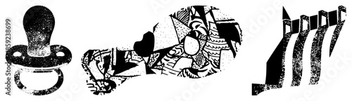 pacifier abstract stylized hands and ties