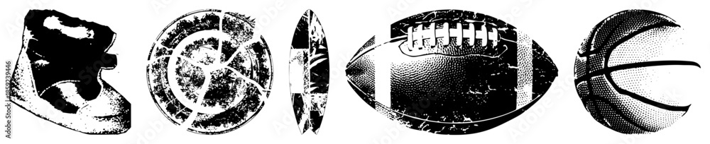 Obraz premium sports balls and equipment vector