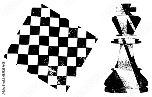 checkered flag and chess king