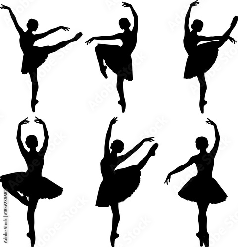 Ballerina Ballet Dancer Silhouette Poses