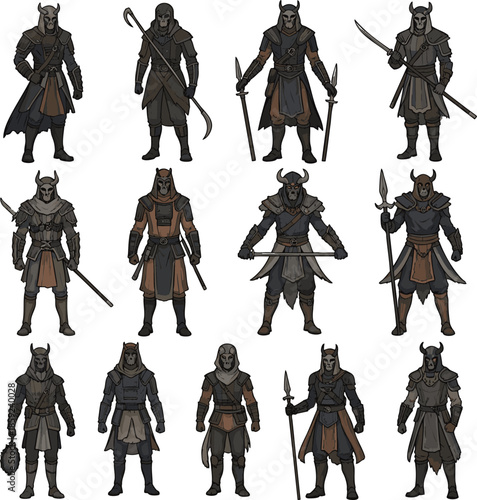 Fantasy Warrior and Viking Silhouette Vector Set