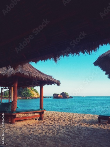 The beauty of Mandalika beach in the afternoon