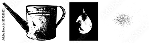 rustic watering can droplet spray