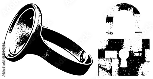 megaphone and padlock vector illustration