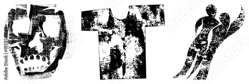 skull t shirt couple abstract black white vector