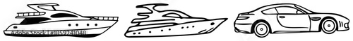 luxury yacht and sports car vector