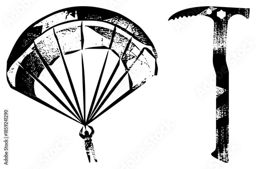 parachute and ice vector