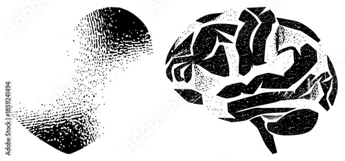 brain and speech bubble vector illustration