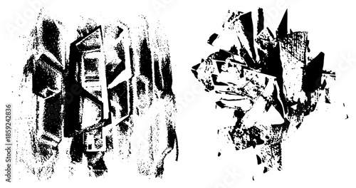 abstract geometric shapes in high contrast vector art