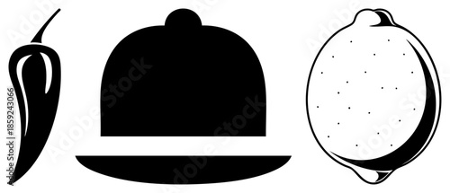 chili pepper food cover lemon vector