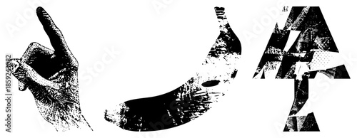 hand pointing finger banana letter a