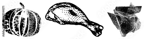 pumpkin chicken drumstick turkey slices