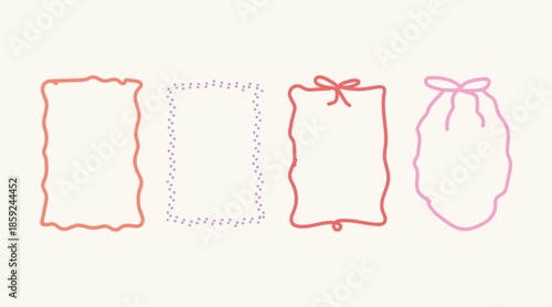 Four decorative border templates with varying designs and embellishments