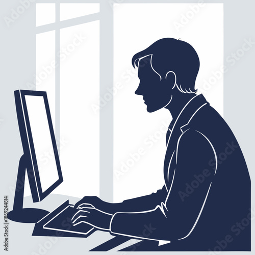 Man working on computer