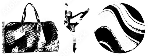 duffle bag ballet dancer abstract swirl