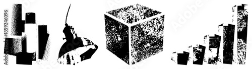 geometric shapes and industrial lamp vector illustration